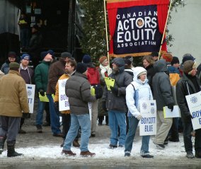 Blue Man Group press conference protest.